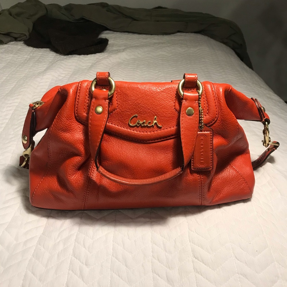 Coach Ashley Orange Leather Handbag